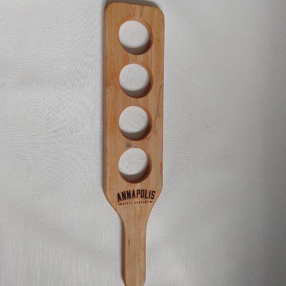 ANNAPOLIS Cider Company Flight Glasses and Paddle Four Glasses Weighted Base - Picture 5 of 5